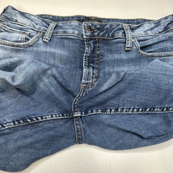 Silver Jeans Womens 33 Suki Slim Midrise Blue Stretch Denim Distressed - Picture 13 of 13